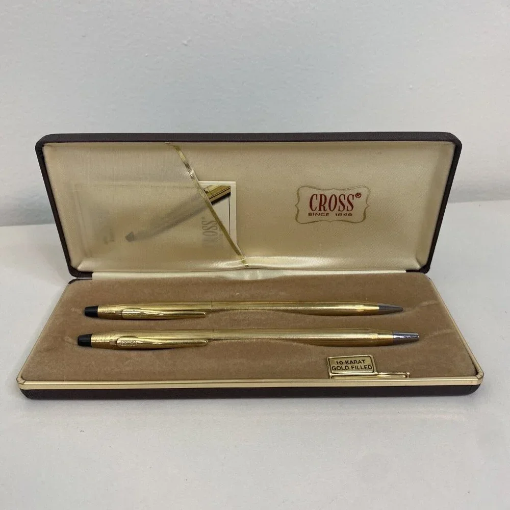 Vintage Cross Pen & Pencil 10kt Gold Filled USA Made In Working Order